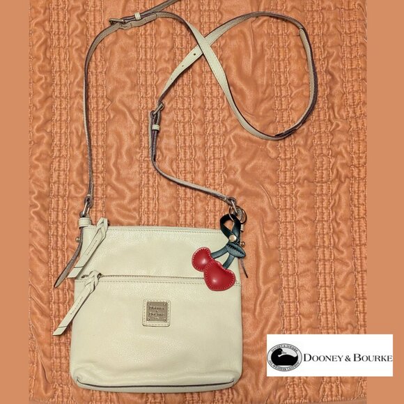 Dooney & Bourke Handbags - Dooney & Bourke, Florentine Allison Ecru Crossbody w/ Cherry Charm